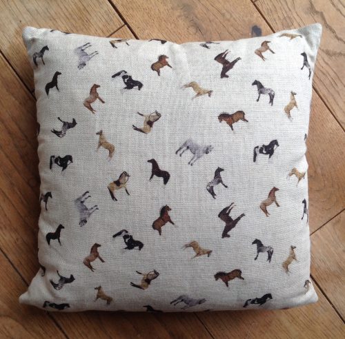 Cushion cover - 12" mini horse breeds scatter print