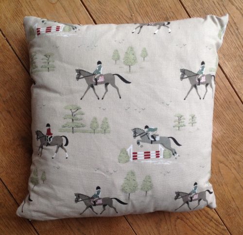 Cushion cover - 12" Hold Your Horses print