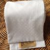 Shaped to tie 100% cotton stock - polka dot bright white/white