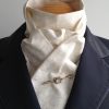 Shaped to tie 100% cotton stock - Ditsy Doodle ecru/white